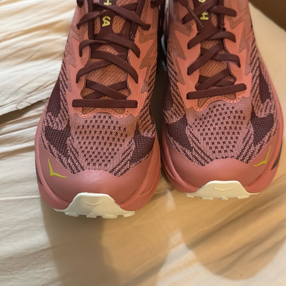 Hoka Women's Rose and Maroon Athletic Running Shoes